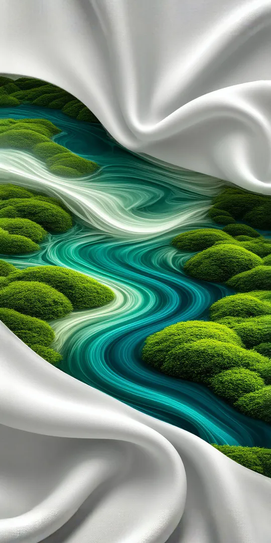 Обои на телефон: Шелковый речной пейзаж