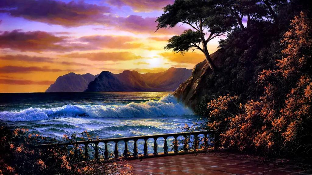 Mountain landscape under changing weather