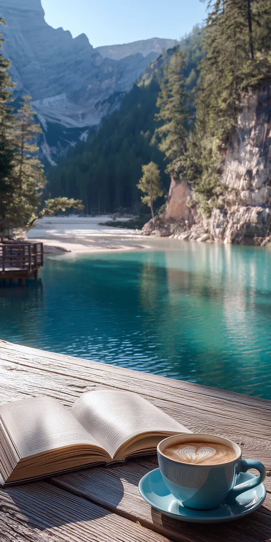 Шпалери на телефон: Кавова пауза в горах