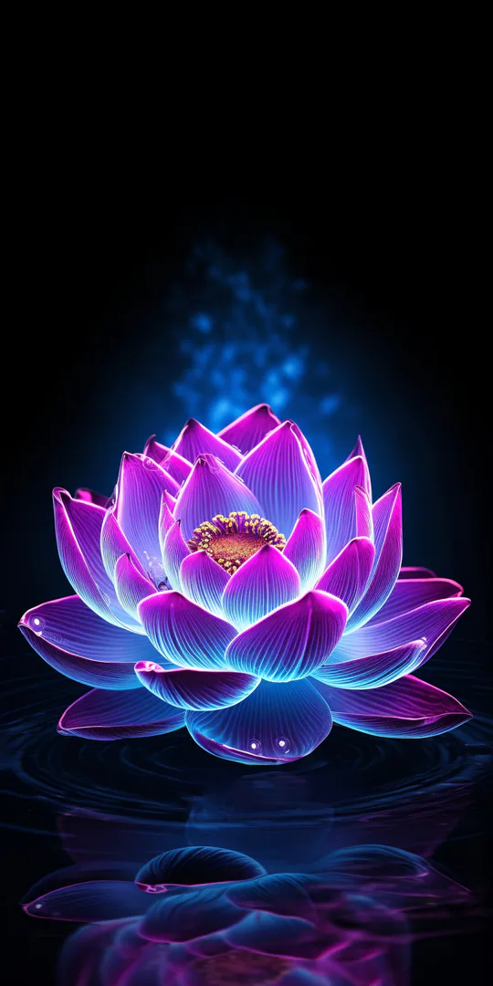 Phone wallpaper: Neon lotus