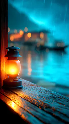 Rain, Light, Water, Reflection, Side, Wet Wood, Evening