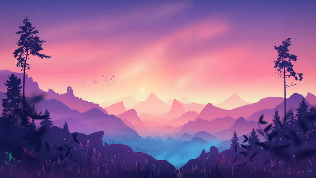 Desktop wallpaper: Pink sunset