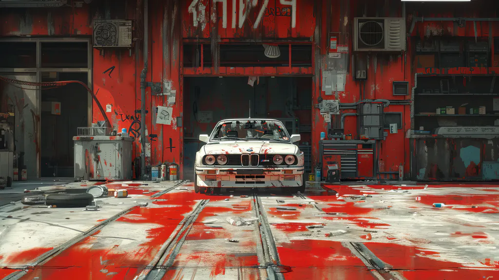 Desktop wallpaper: White BMW in the garage