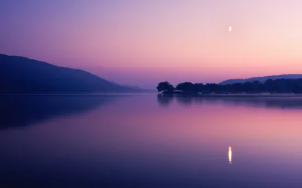 Landscape, Evening, Lake, Purple, Twilight, Reflection