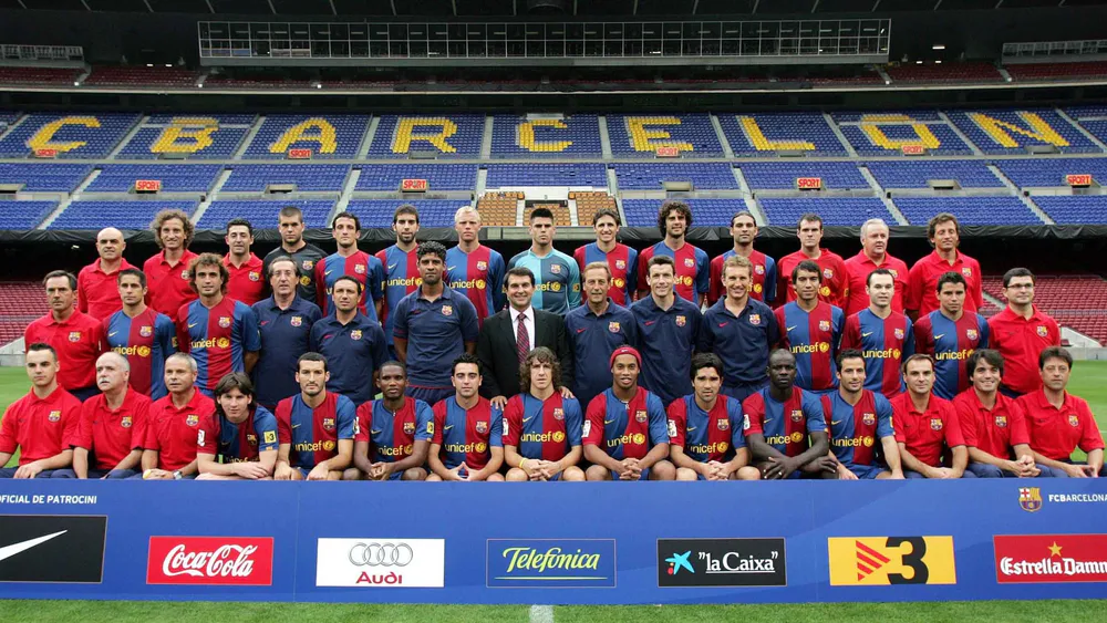 Wallpaper Fc Barcelona Team 1366x768