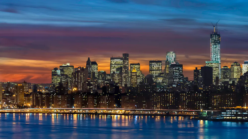 Wallpaper Manhattan Skyline New York Panorama 1024x768