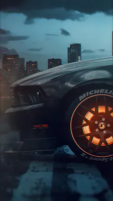 Metropolis, Rain, Neon Light, Wheels, Michelin, Tire, Cyberpunk, AI Art