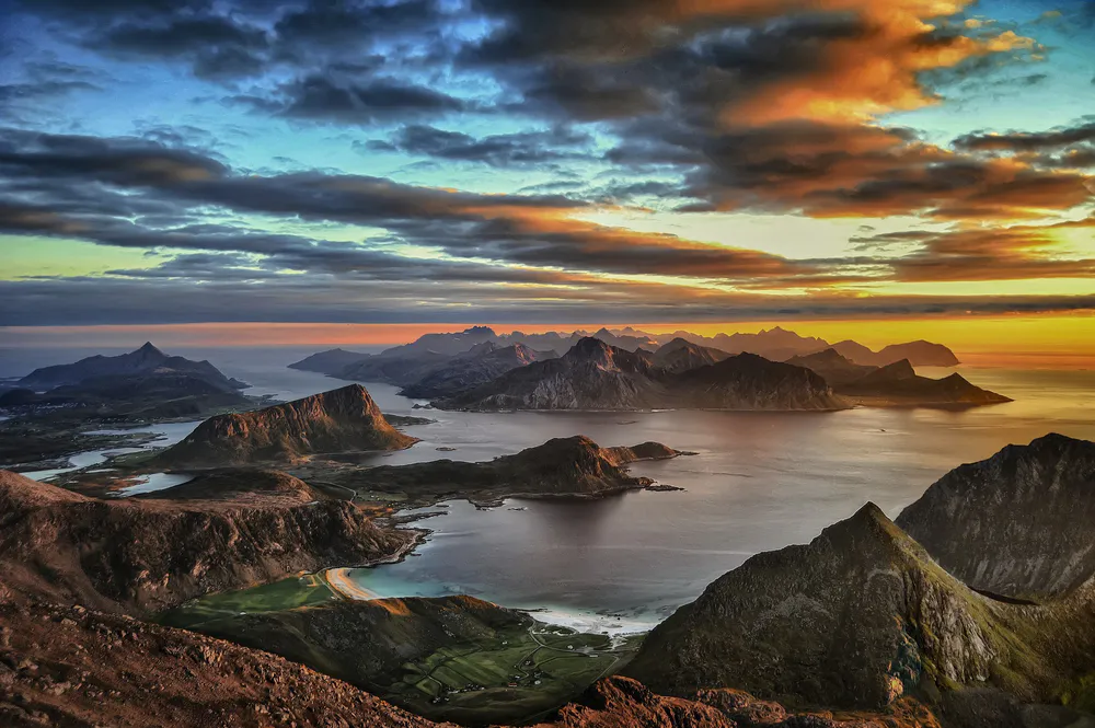 Wallpaper Sunset Norway Coastal Landscape 1280x720