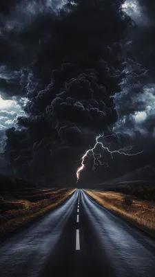 Thunderstorm, Lightning, Thunder, Clouds, Highway