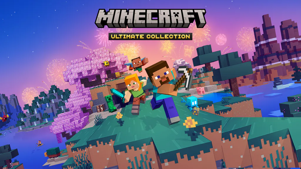 Обои на рабочий стол: Праздничный Minecraft мир