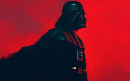 Star Wars, Кино, Антигерой, Черный шлем, Красный фон, Плащ, Цифровое искусство, AI Art