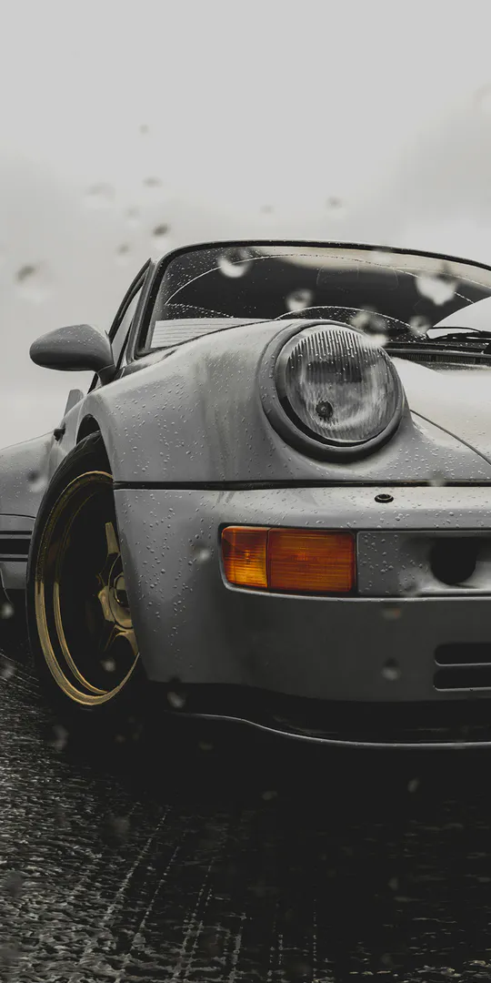 Обои на телефон: Porsche под дождем