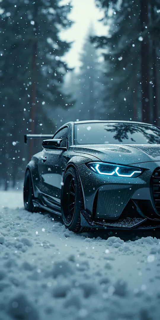 Обои на телефон: Зимний BMW