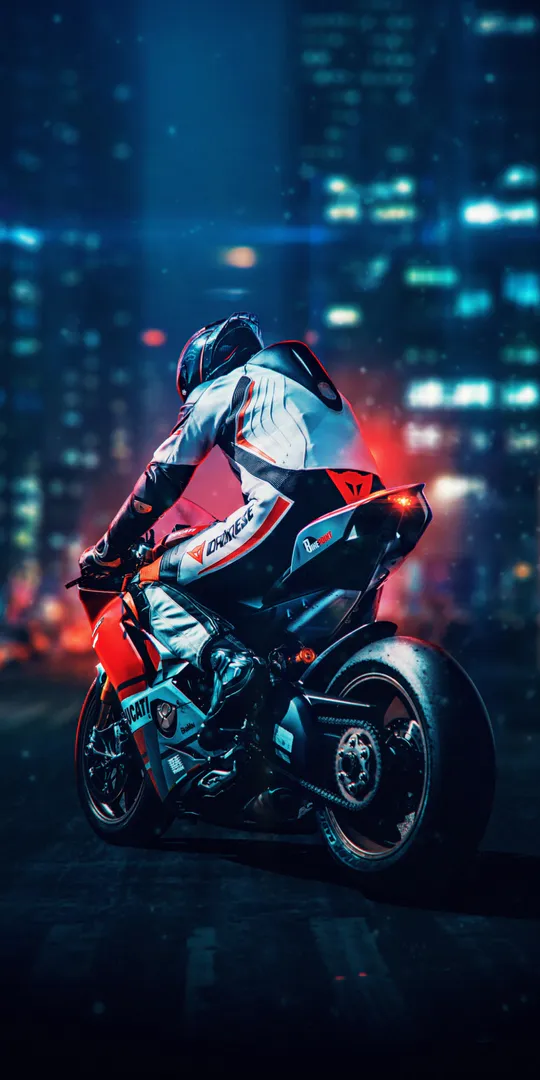 Phone wallpaper: Ducati night rider