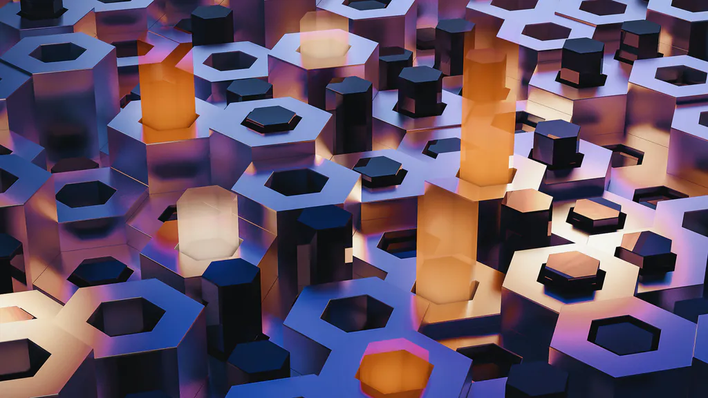 Desktop wallpaper: Metal hexagonal grid