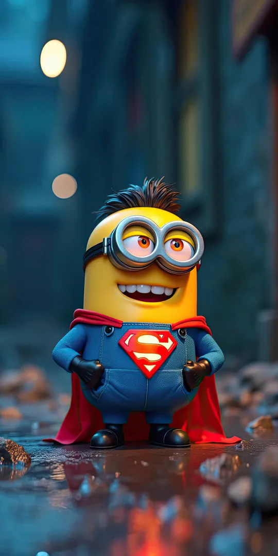 Обои на телефон: Миньон в костюме Superman
