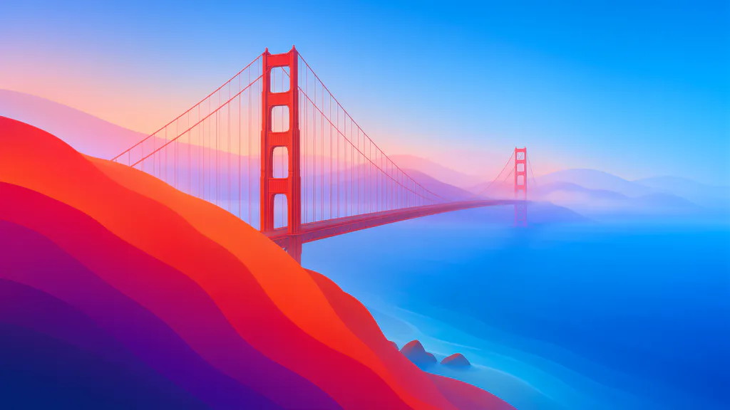 Desktop wallpaper: Red suspension bridge