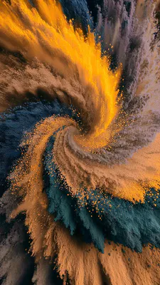 Спираль, Цвета, Динамика, Цветовой взрыв, Синий и оранжевый, Желто-горячий