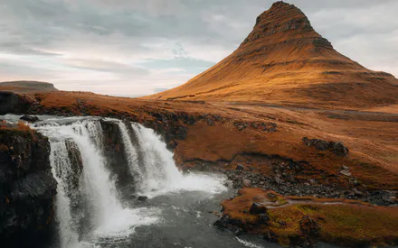 Водоспад, Річка, Кірк’юфелл, Гора, Ісландія, Осінь, Пейзаж