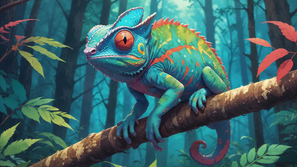 Desktop wallpaper: Neon Chameleon