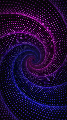 Неон, Спираль, Вихрь, Точки, Узор, Фон, Градиент, Два цвета, Темный