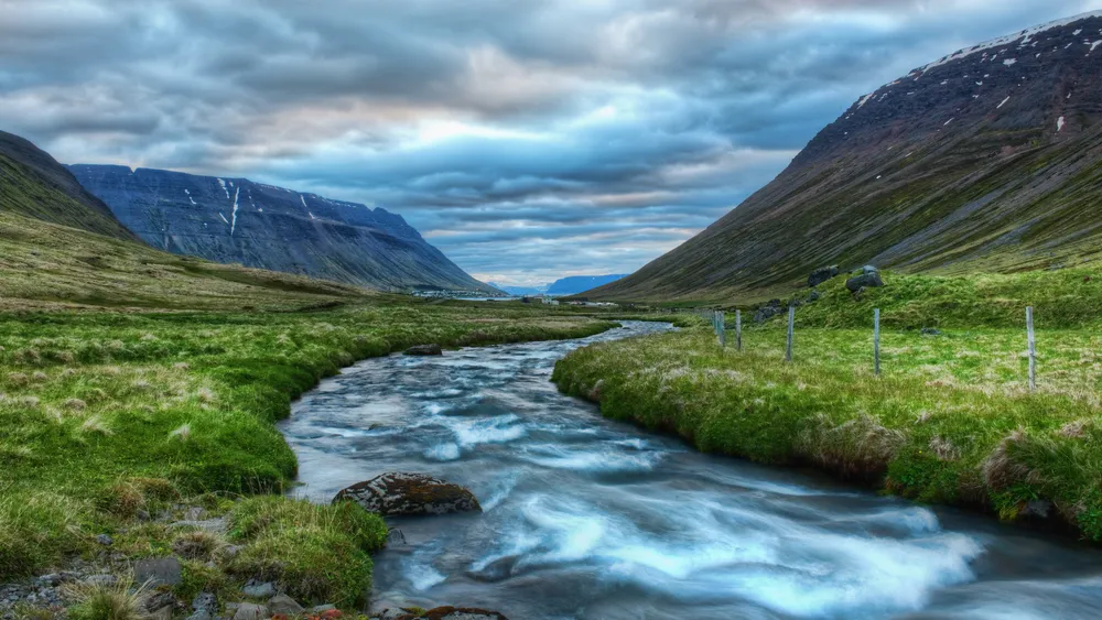 Wallpaper Iceland Sunset River 1440x900
