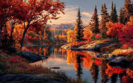 Nature, Landscape, River, Mountains, Lake, Forest