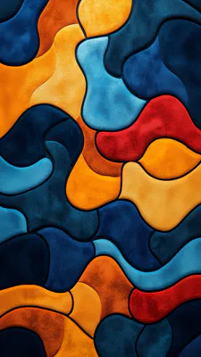 Abstraction, Mosaic, Pattern, Texture, Velvet, Blue, Orange, Yellow, Red, Minimalism, Vertical