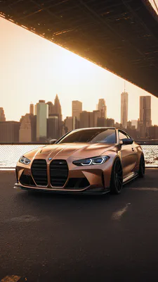 BMW M4, Спорткар, Купе, Тюнинг, Матовая, Набережная, Автомобиль, Суперкар