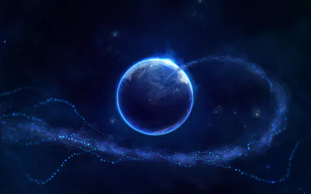 Космос, Звезды, Свет, Огни, Планета