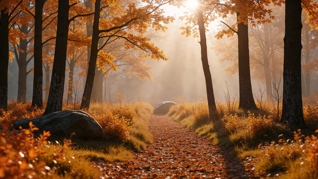 Desktop wallpaper: Autumn path