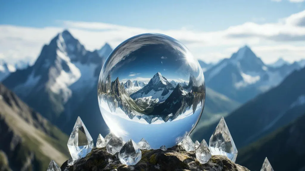 Обои на рабочий стол: Сфера в горах