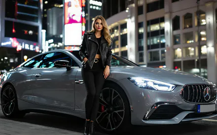 Mercedes, Girl, City, Street, Ai Art