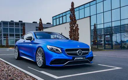 Mercedes-AMG S 63 Coupe, Blue, Buildings, Car