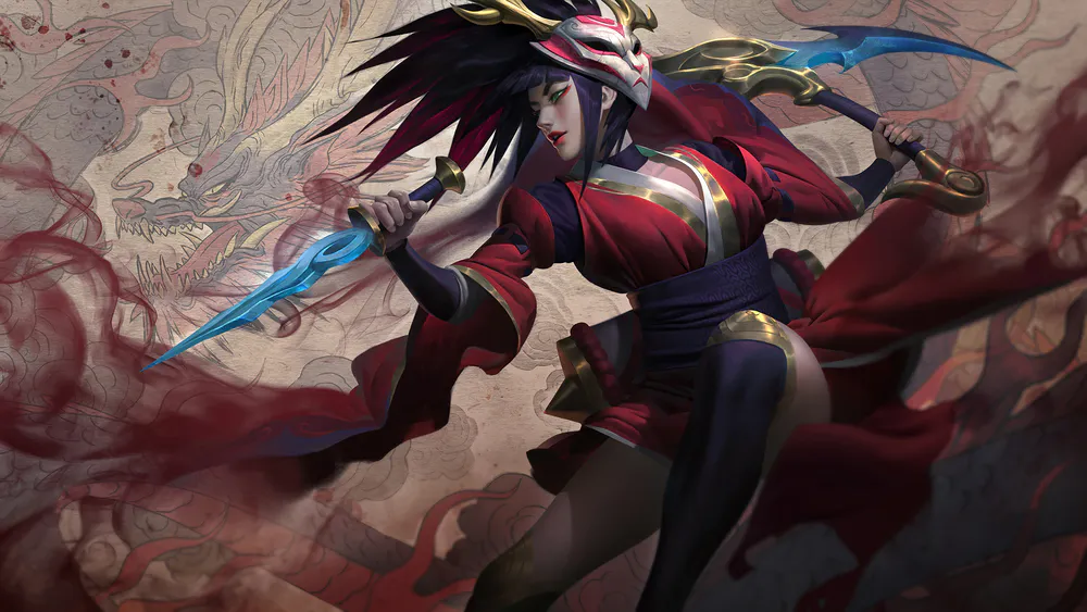 Wallpaper Blood Moon Akali 1024x576