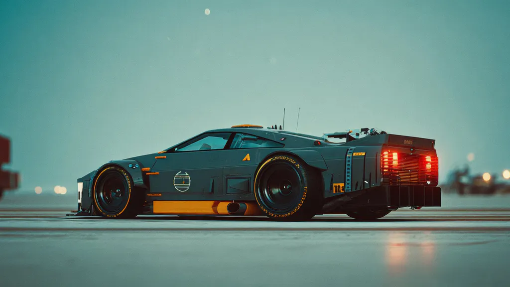 Desktop wallpaper: Cyber ​​racer on the track