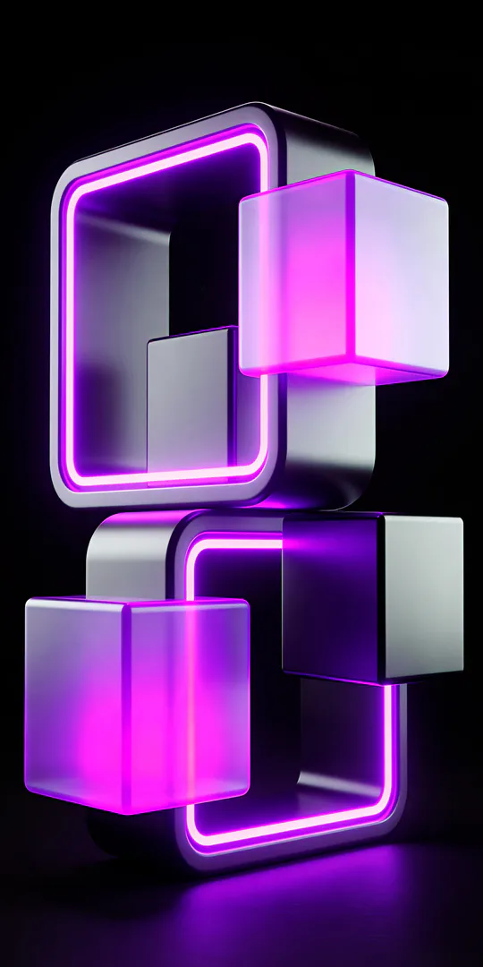 Шпалери на телефон: Неонові куби