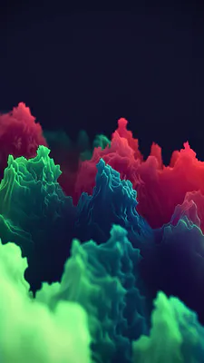Абстракция, Текстура, 3d, Зеленый, Красный, Синий, Свет, Глубина, Amoled, AI Art