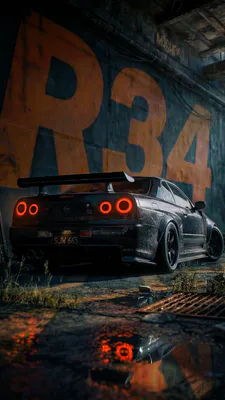 Спорткар, Задній вигляд, Червоні ліхтарі, Вологий асфальт, Рефлексія, Спойлер, Гараж, AI Art