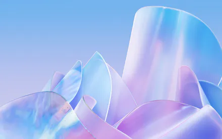 Абстракція, Іридисцентне скло, Голографічний ефект, Переливи кольорів, Пастельні кольори, Абстрактні форми, 3d абстракція, Скляна текстура, Футуристичний фон, Мінімалізм, Сучасний дизайн, Цифрове мистецтво, Плавні форми