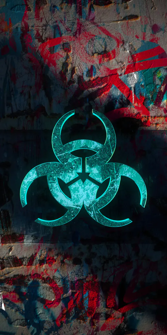 Шпалери на телефон: Неоновий знак біологічної опасности