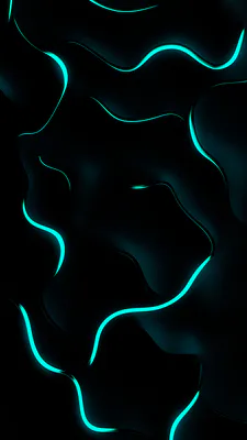 Абстракція, Неонові лінії, Неонові хвилі, Темний фон, Світні лінії, Бірюзовий світ, Мінімалізм, Футуристичний дизайн, Цифрове мистецтво, Абстрактний фон, Сучасні шпалери, Технологічний стиль
