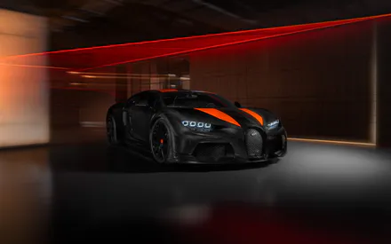 Supersport, Supercar, Bugatti Chiron, Тип спереду, Чорний автомобіль