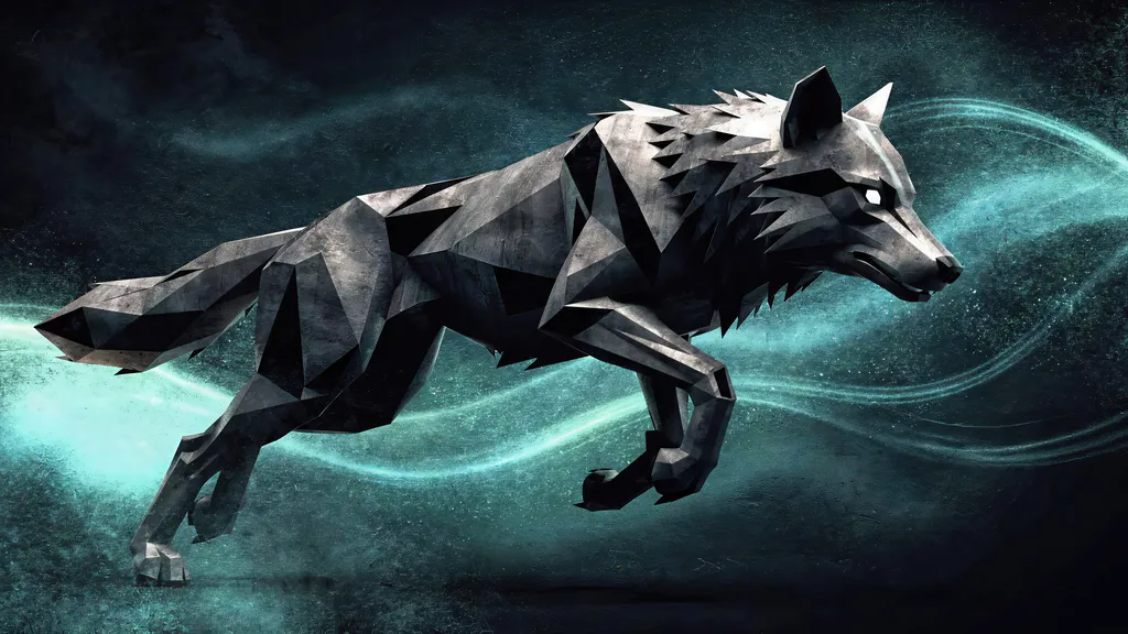 Обои на рабочий стол: Геометричный волк