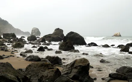 Берег, Камни, Волны