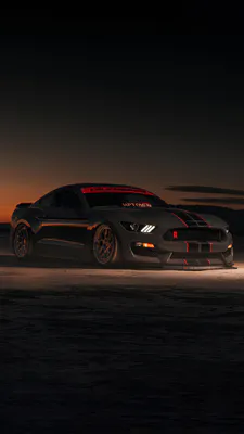 Ford Mustang, Суперкар, Спорткар, Автомобиль, Модифицированный, Тюнинг, Черный