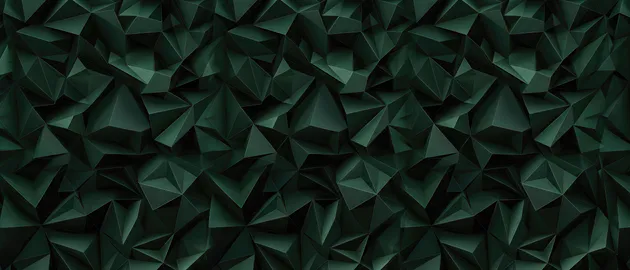 Абстракції, Геометрії, Полігонів, 3d, Текстури, Візерунок, Фон, Темно-зелений, Смарагдовий, Кристали, Грані, Об’ємний візерунок, Рельєф, Мінімалізм, Сучасний дизайн, Графіка, Темний фон, Трикутники, Полігональних стиль