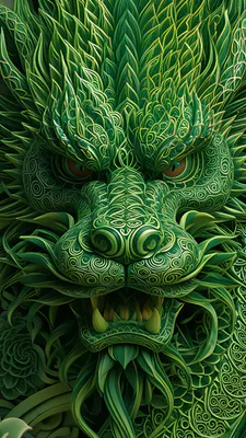 Dragon, Graphics, Head, Green