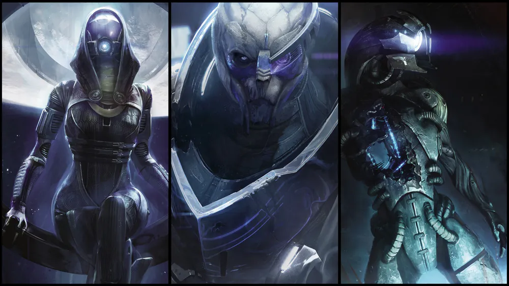 Wallpaper Tali, garrus and legionnaire 1152x720
