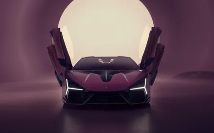 Lamborghini Revuelto, Красный, Темный, Спорткар, Фары